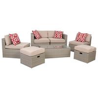 GARTENLOUNGE aus Rattan - Grau, Naturmaterialien - Wanderlust