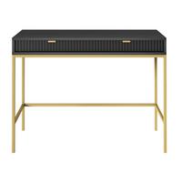 KONSOLENTISCH Vellore Schwarz mit goldenem Gestell - Schwarz, Holzwerkstoff/Metall (50/104/77cm) - Selsey