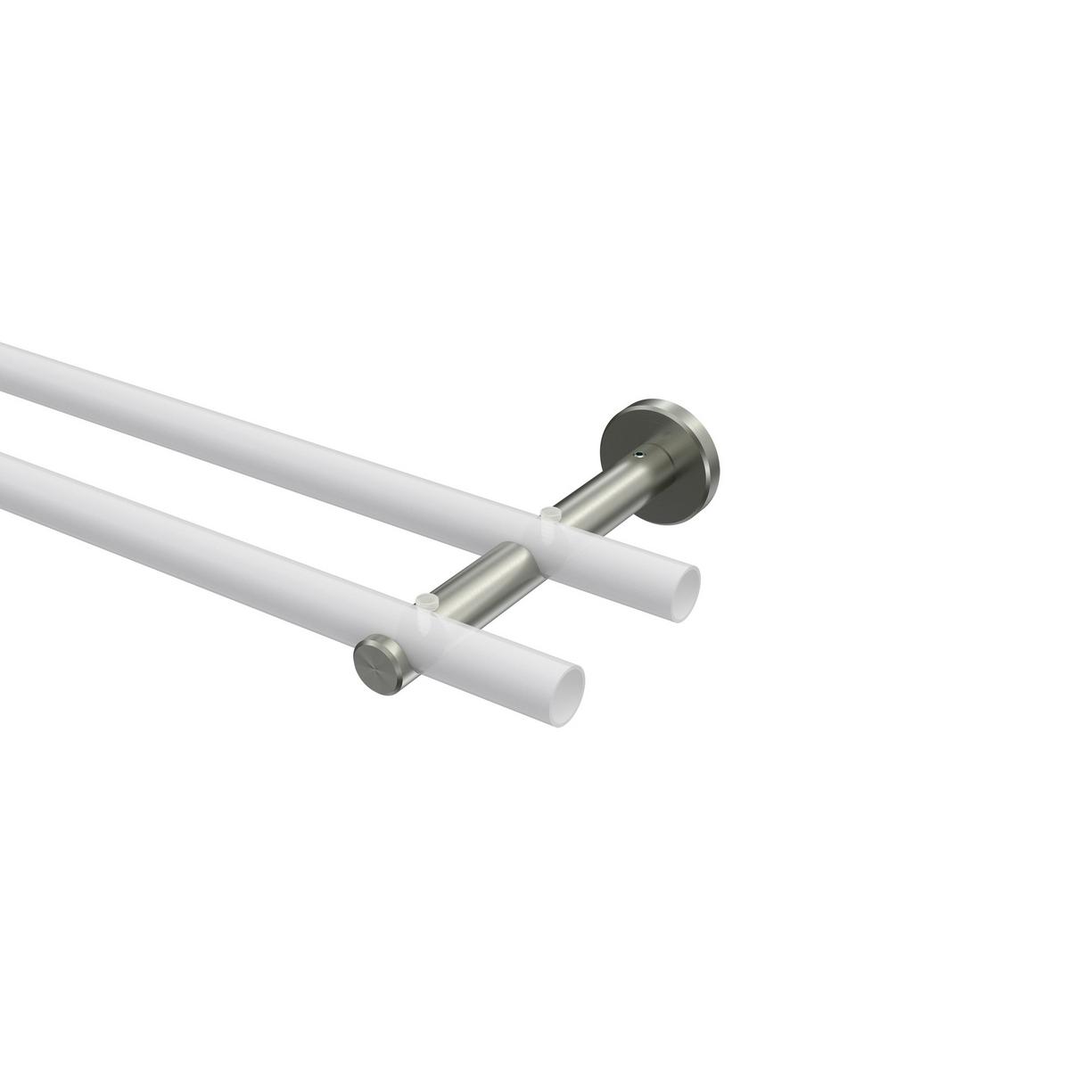 TRÄGER FÜR GARDINENSTANGEN 16 mm Ø, Medium 2-läufig, Edelstahl-Optik - Edelstahlfarben, Metall (14.8/4/4cm) - INTERDECO