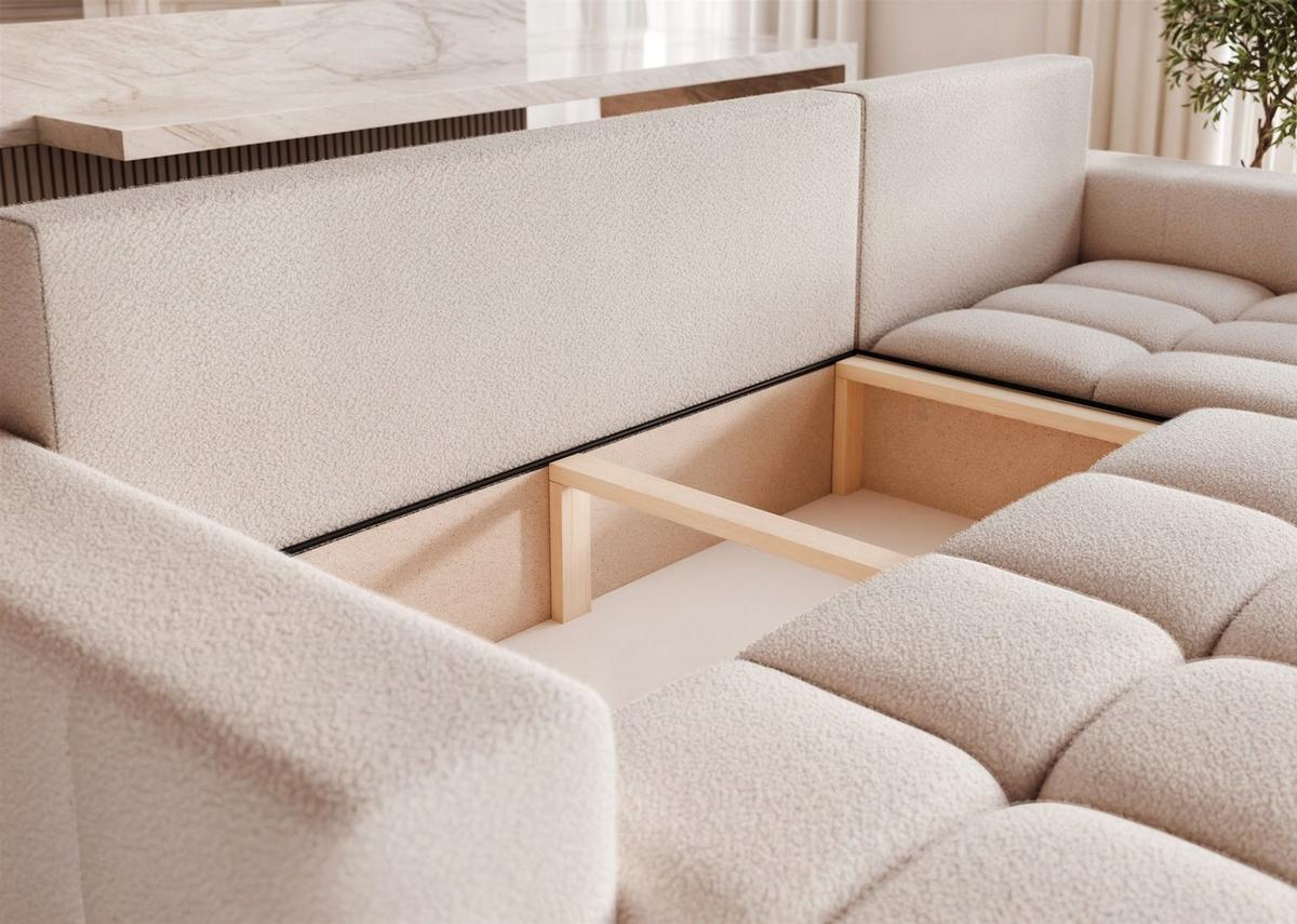 ECKSOFA Anabel Mit Schlaffunktion - Creme, Holzwerkstoff/Textil (145/248cm) - Fun Möbel