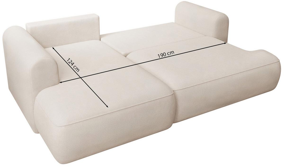 ECKSOFA Ovo Mini Hellgrau links - Hellgrau/Schwarz, Kunststoff/Textil (238/156cm) - Selsey