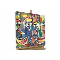 ACRYLBILD HANDGEMALT 60/60 cm - Weiß, Holz/Textil (60/60cm) - KUNSTLOFT