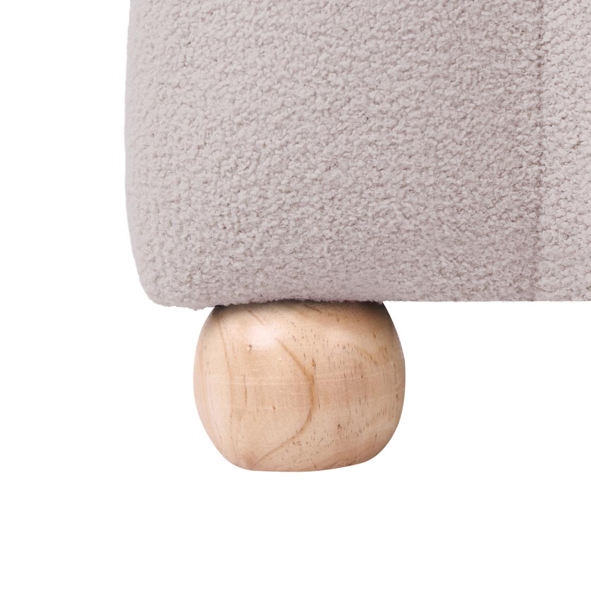 POLSTERBANK Bouclé Cremeweiß Idyllwild - Creme, Textil (111/45/39cm) - Beliani