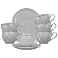 KAFFEETASSEN MIT UNTERTASSEN Amina Silbergrau 250 ml 6er Set - Grau, Keramik (0.25L) - Seltmann Weiden