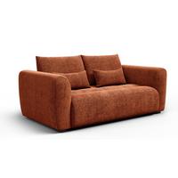 SOFA SORENO 3-Sitzer, orange - Schwarz/Orange, Holz/Textil (214/94/114cm) - Wozimo