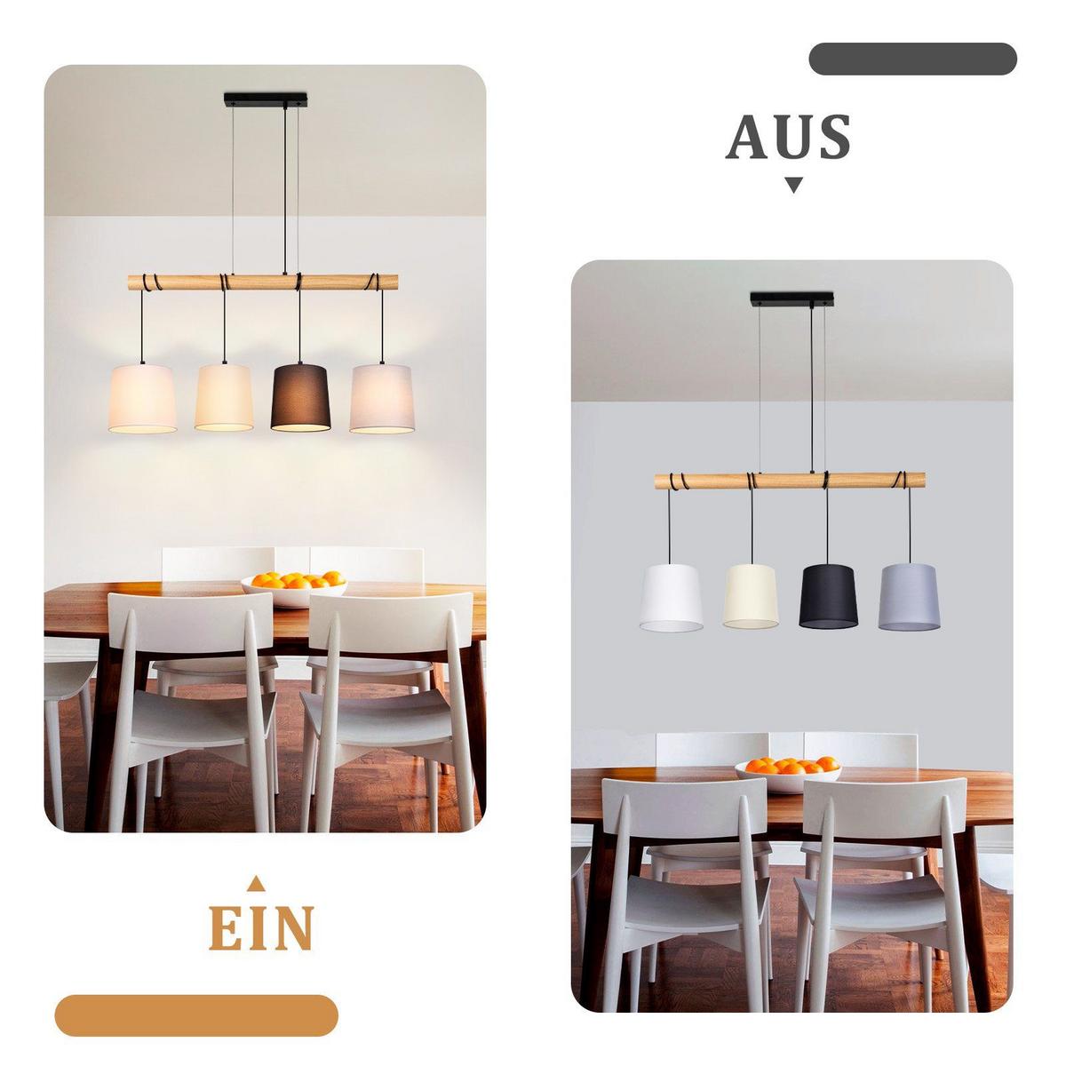 PENDELLEUCHTE Eindruck 80/18/175 cm - Braun, Holzwerkstoff (80/18/175cm) - Nettlife