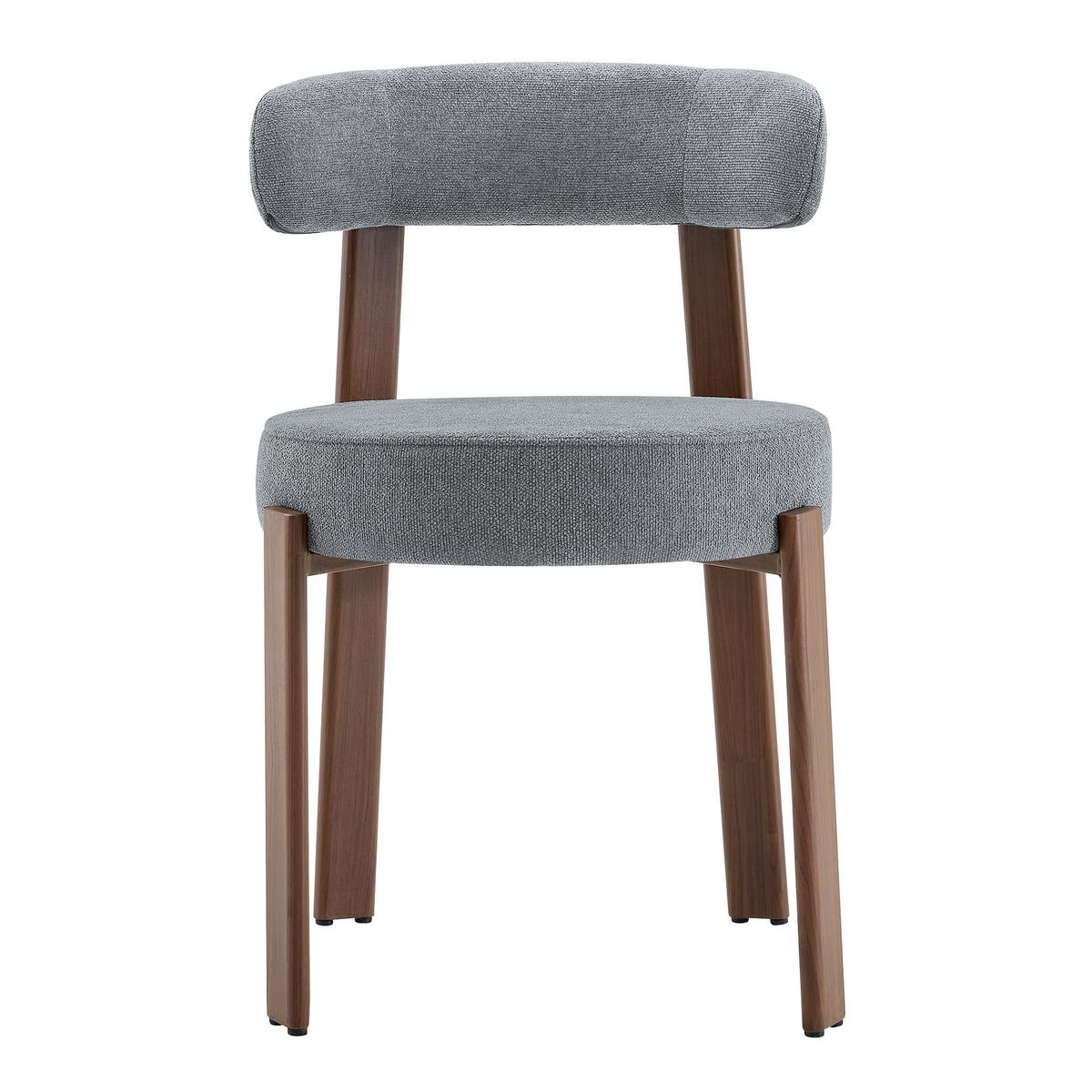 ESSZIMMERSTUHL 2ER-SET aus Stoff, mit ergonomischer Bügellehne - Grau, Textil (51.5/79/57cm) - Urban Meuble