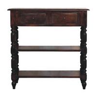 BEISTELLTISCH Rich-Cherry-Finish, 2 Schubladen, 2 große offene Regale, Dunkelbraun - Dunkelbraun, Holz (80/35/80cm) - Artisan Furniture