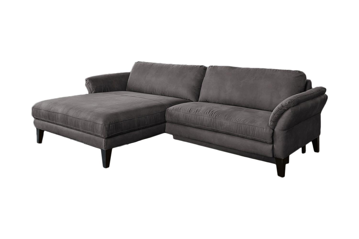 ECKSOFA MALTA Anthrazit Webstoff - Anthrazit/Schwarz, Buchenholz/Textil (302/175cm) - KAWOLA