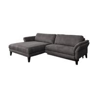 ECKSOFA MALTA Anthrazit Webstoff - Anthrazit/Schwarz, Buchenholz/Textil (302/175cm) - KAWOLA