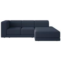 ECKSOFA Novals L-Form, 4-Sitzer, rechts 278 cm - Schwarz/Dunkelblau, Holz/Kunststoff (168/278cm) - Selsey