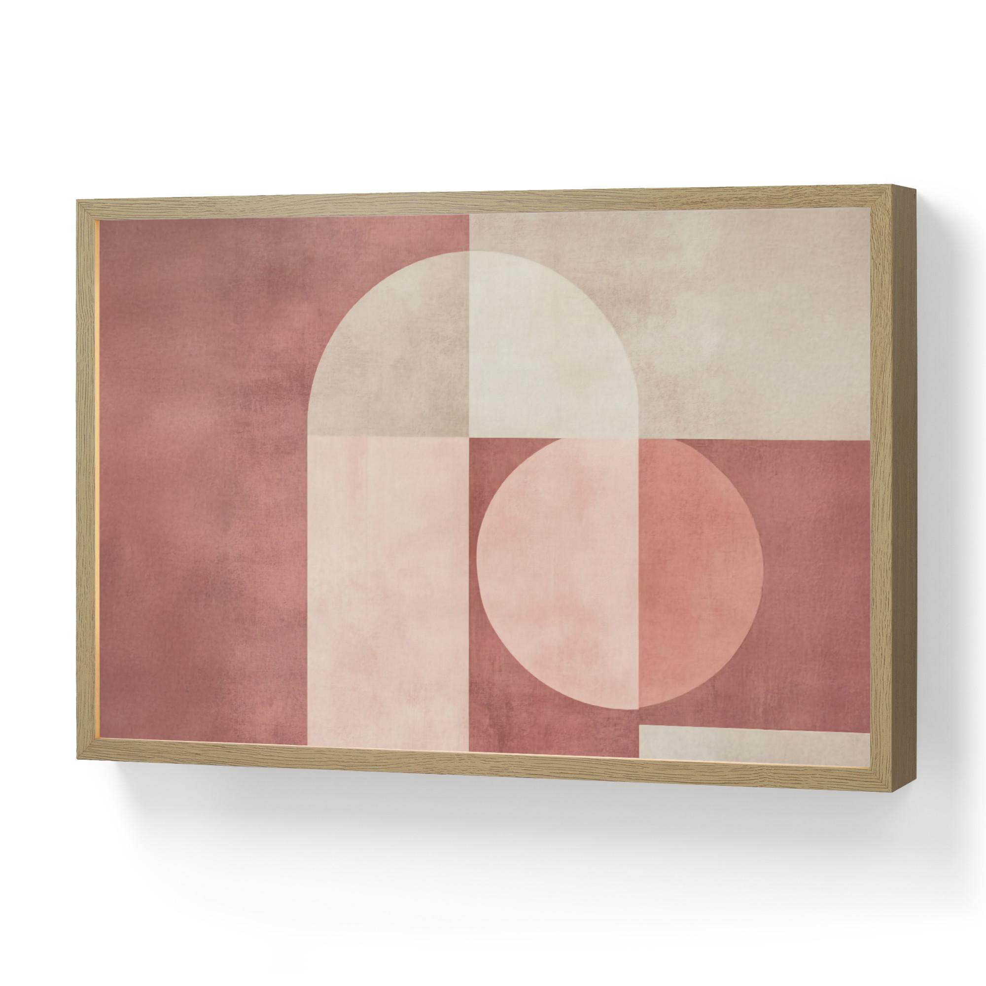 WANDLEUCHTE MIT AKKU Figuren - Abstrakt - Rosa 60x40 cm - Altrosa, Holzwerkstoff (60/40/8cm) - OnlyWow