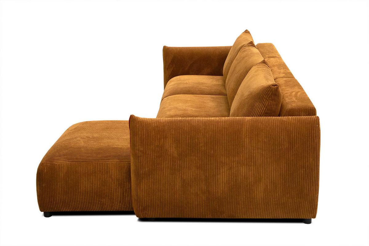 ECKSOFA TAUER 5-Sitzer, honig - Schwarz/Honig, Holzwerkstoff/Kunststoff (294/173cm) - Wozimo