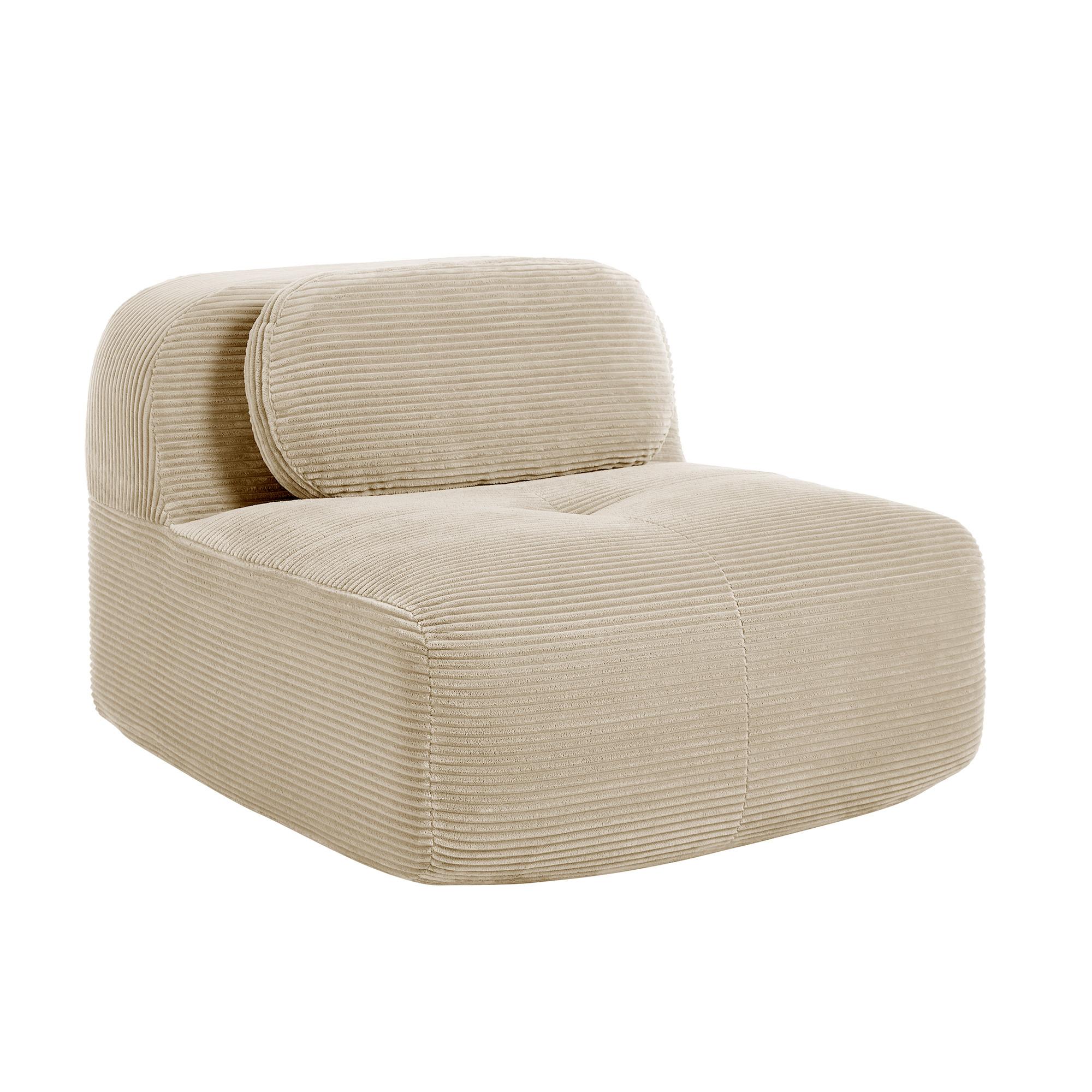 1-SITZER SOFA in Premium Cord - Beige, Textil (90/75/103cm) - Urban Meuble