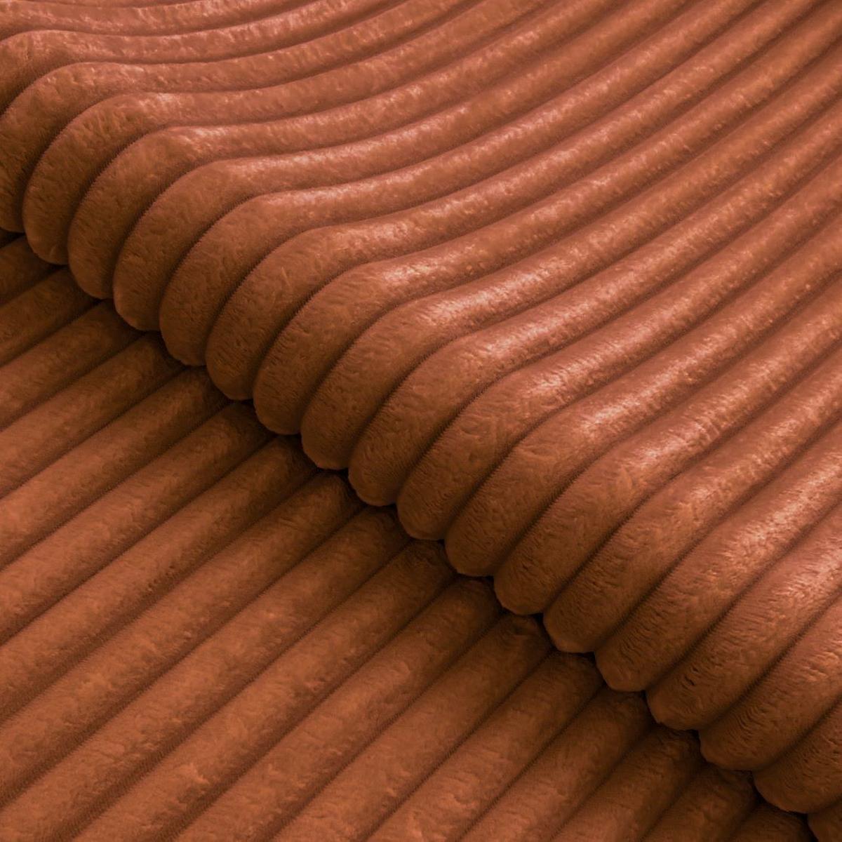 ECKSOFA mit Schlaffunktion und Bettkasten Bonnie aus Terrakotta Cord-Stoff mit verstellbaren Kopfstützen und Armlehne - Ottomane links - Terracotta/Schwarz, Holz/Textil (275/210cm) - S-Style Möbel