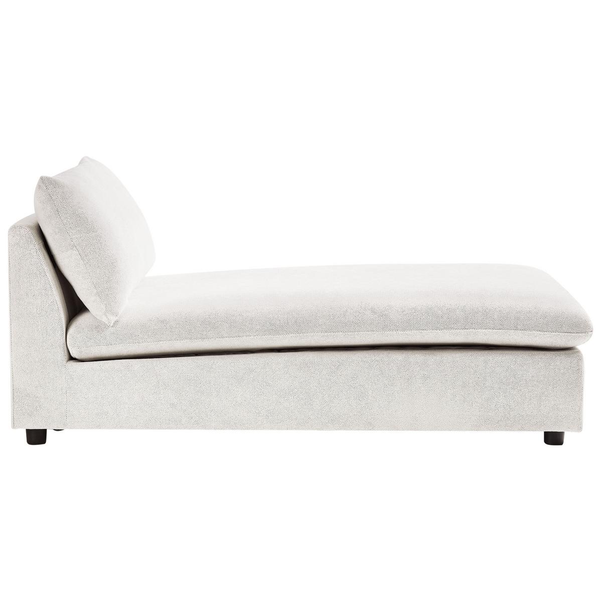 CHAISELONGUE Stoff Cremeweiß Vizille - Creme/Schwarz, Textil (80/60/160cm) - Beliani