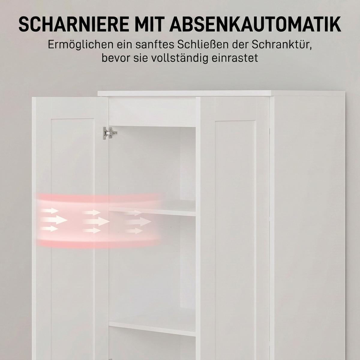 KÜCHENSCHRANK Spanplatte Weiß - Weiß, Holzwerkstoff/Metall (36.5/175/60cm) - HOMCOM