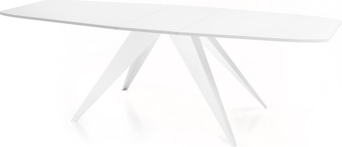 ESSTISCH Fatina rechteckig ausziehbar, Weiß 160-198/90/76 cm - Weiß, Holzwerkstoff/Metall (80/200/76cm) - WFL GROUP