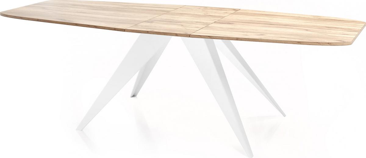 ESSTISCH Fatina rechteckig ausziehbar, Craft Eiche 180-218/90/76 cm - Eiche Wotan/Weiß, Holzwerkstoff/Metall (90/220/76cm) - WFL GROUP