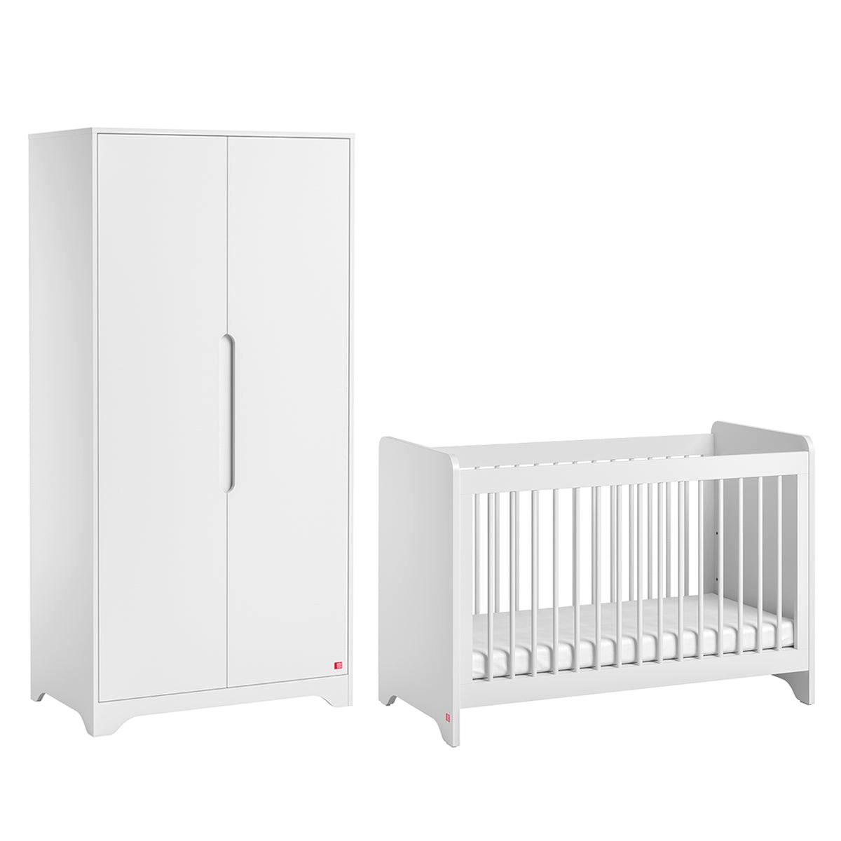 BABYZIMMER 2-teilig Ova Weiß - Weiß, Holzwerkstoff (124.5/86/65cm) - Petits-meubles