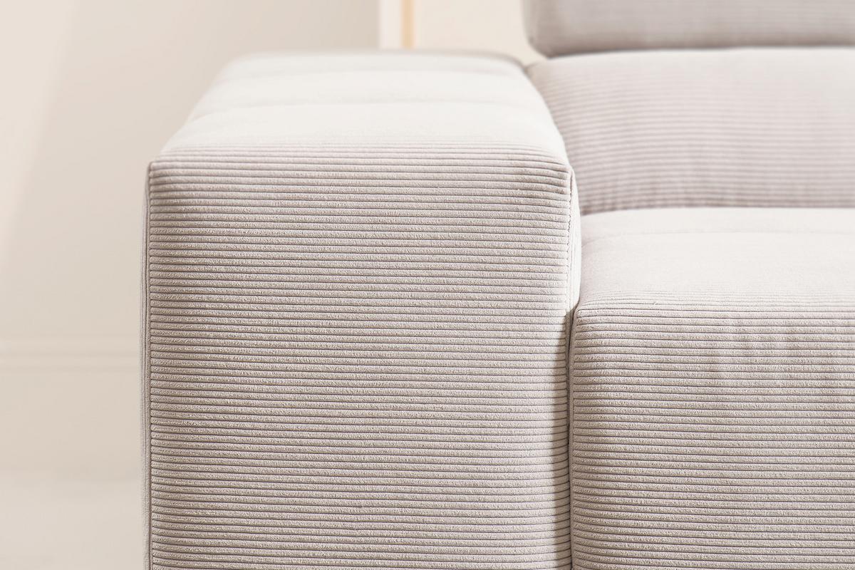 ECKSOFA NEVADA Silber Cord - Silberfarben/Schwarz, Kunststoff/Textil (319/215cm) - KAWOLA