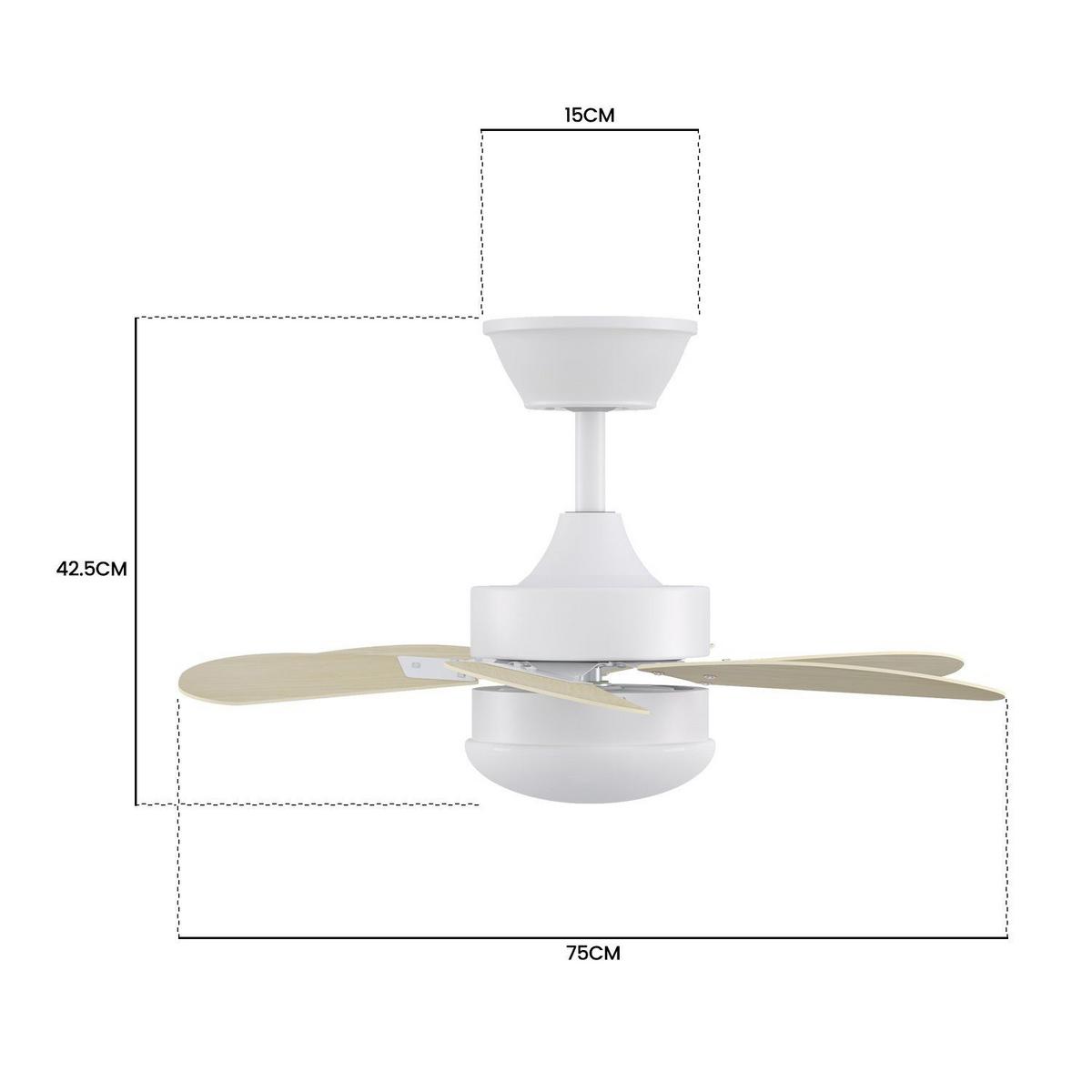 DECKENVENTILATOR Energie II 75/75/43cm - Eschefarben, Metall (75/75/43cm) - Nettlife