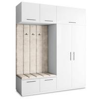 GARDEROBENSCHRANK REMA 200/240/60 cm Modern Weiß - Beige/Weiß, Holzwerkstoff (200/240/60cm) - MASSENO