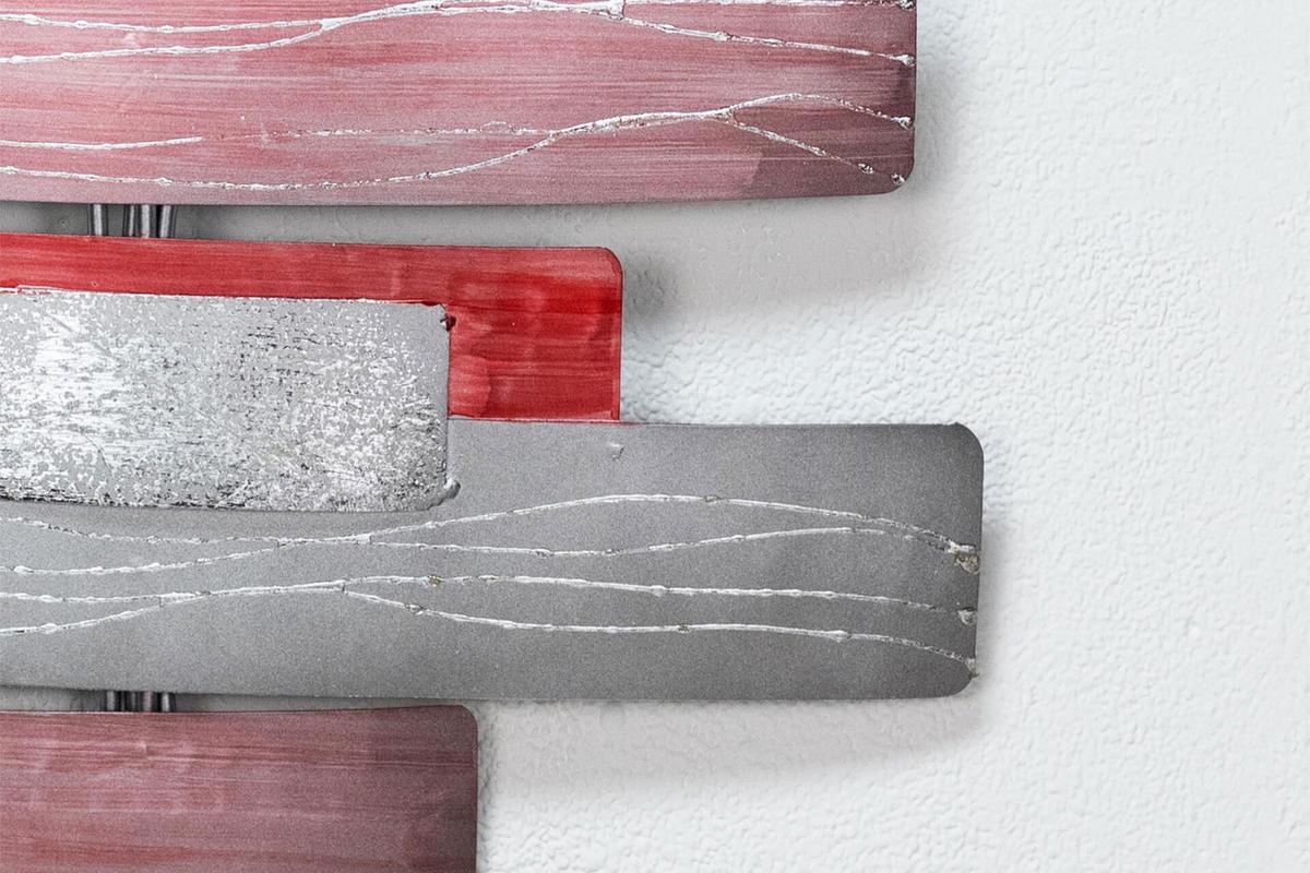 WANDDEKO Rot 38/80 cm - Rot/Grau, Metall (1.2/80/6cm) - KUNSTLOFT