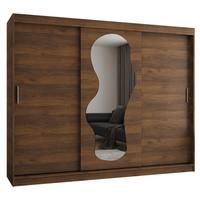 SCHIEBETÜRENSCHRANK mit Spiegel ULTRA 200/250/62 3-türig - Silberfarben/Walnussfarben, Holz (250/200/62cm) - MÖBEL KRYSPOL