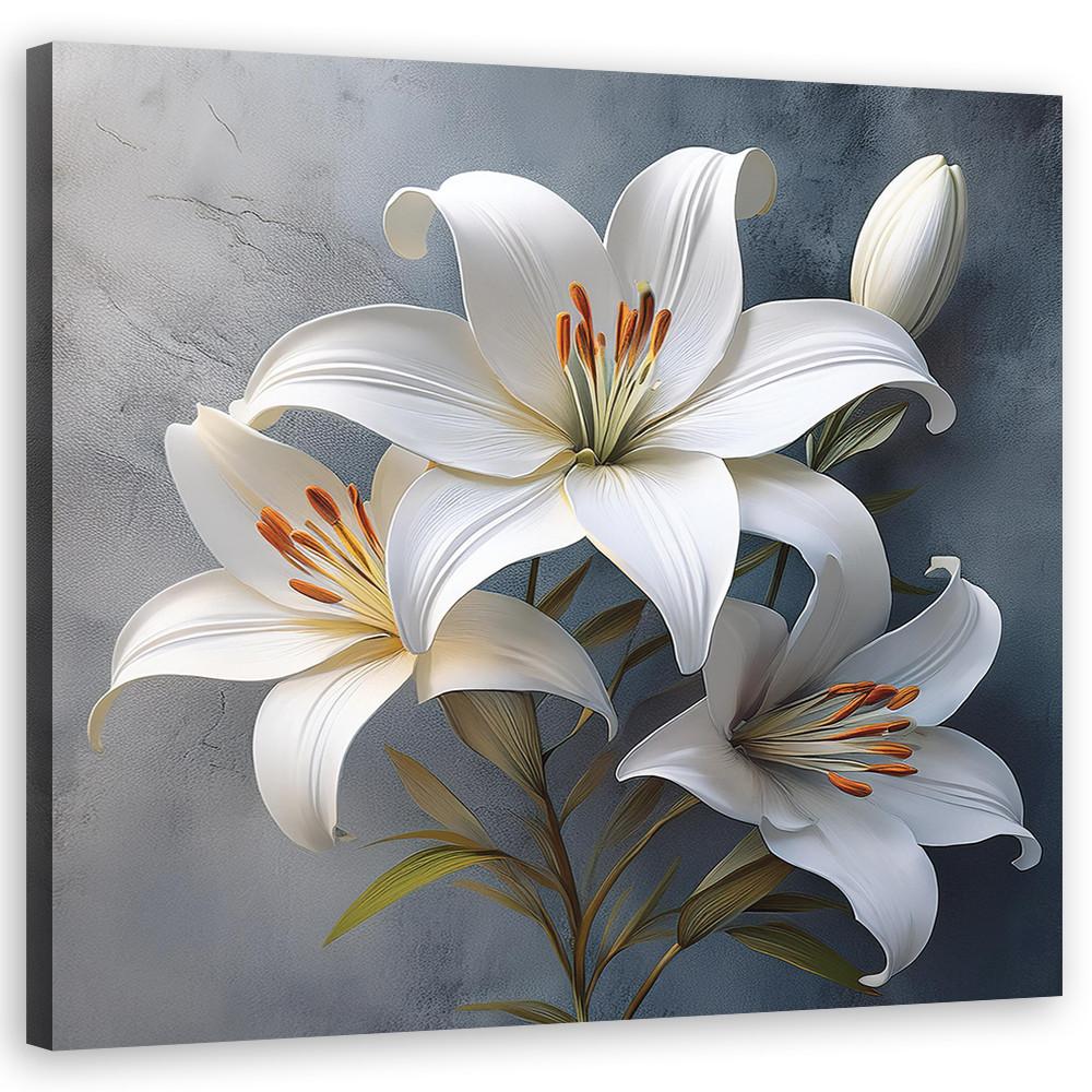 WANDBILD blumen lilien weiß - Weiß, Textil (40/40cm) - Feeby