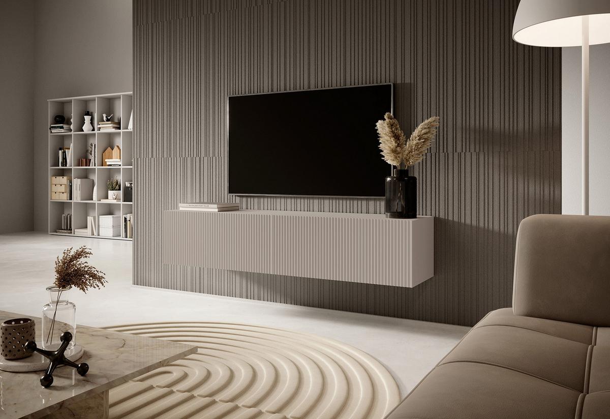 TV-HÄNGEBOARD Veldio Graubeige 140 cm - Taupe/Greige, Holzwerkstoff (140/28.5/31.6cm) - Selsey