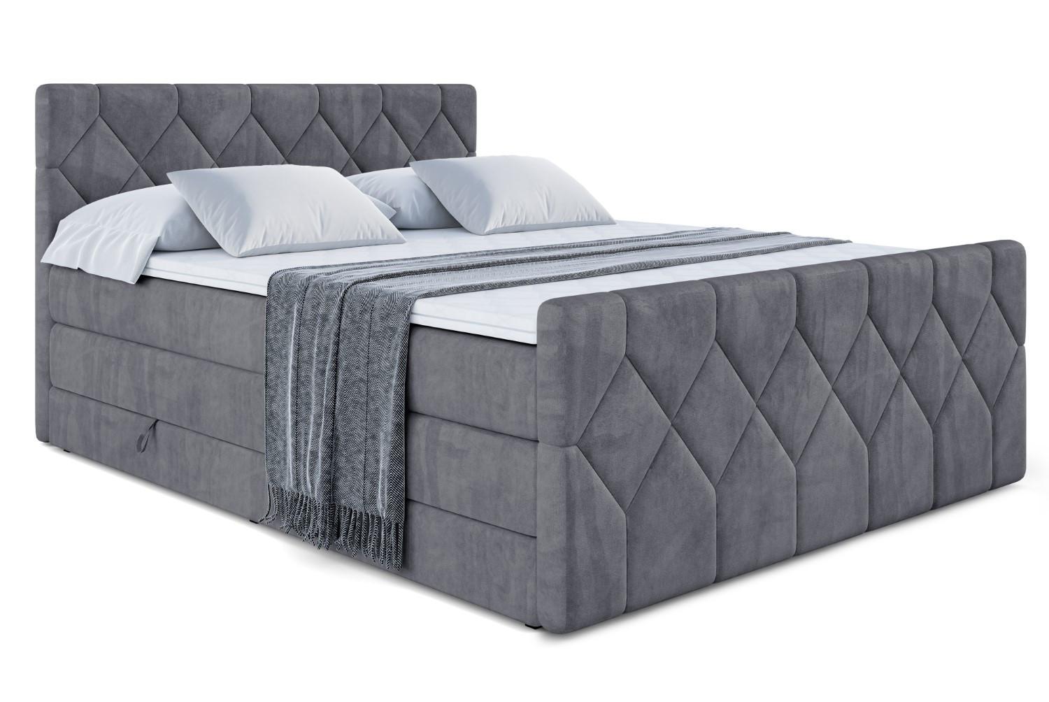 BOXSPRINGBETT CATOR-Z KING - 180x200 - H3/H4 - Dunkelgrau - Dunkelgrau, Holzwerkstoff (180/200cm) - ALTDECOR
