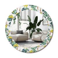 SPIEGEL Rund Ø 70 cm mit Aufdruck - Multicolor, Glas (70/70/0.4cm) - Wallfluent