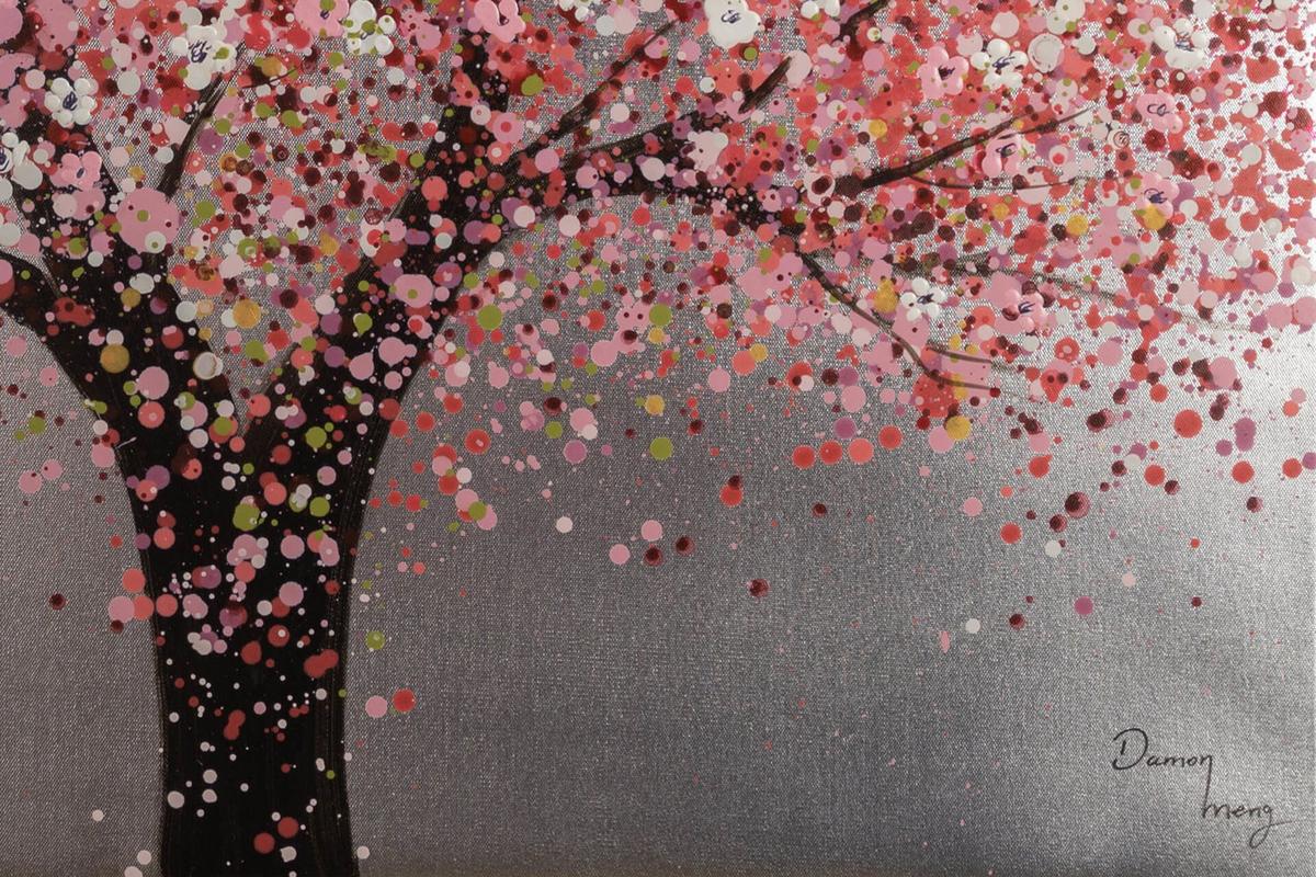 ÖLGEMÄLDE 80/80 cm - Pink, Holz/Textil (80/80cm) - KUNSTLOFT