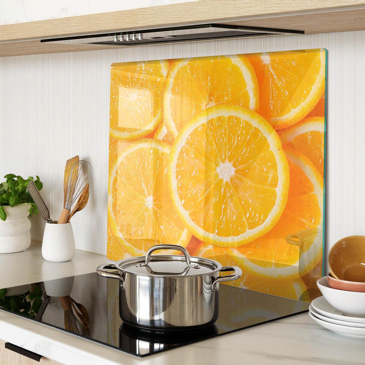 GLASPLATTE 60x52 cm Orangenscheiben - Orange, Glas (60/0.4/52cm) - TULUP