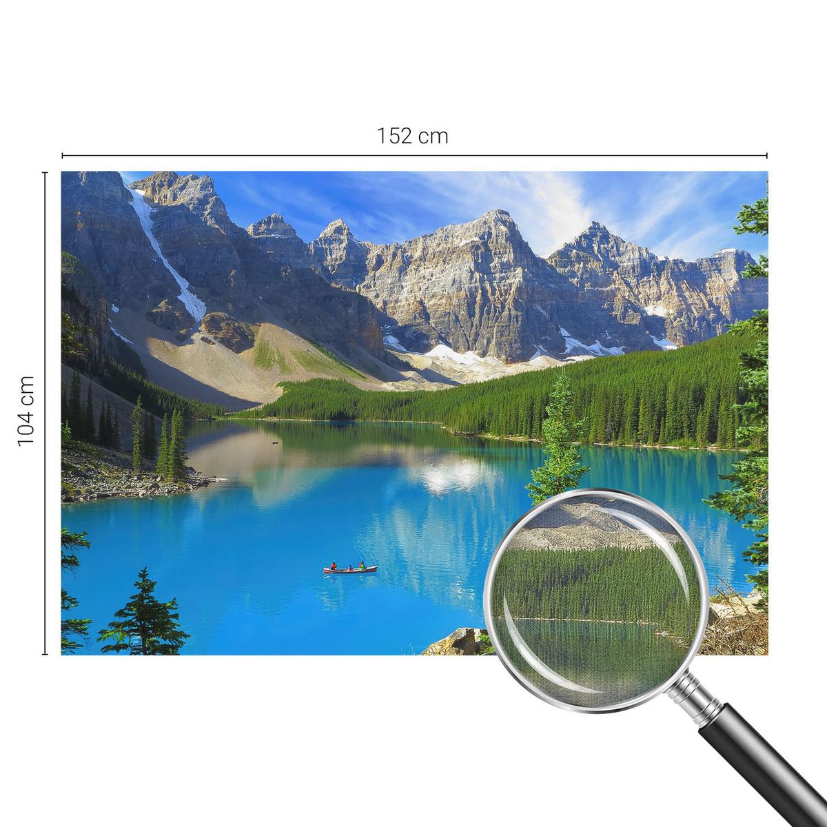 FOTOTAPETE 152x104 cm - Bergsee - Blau, Textil (152/104cm) - Wallfluent