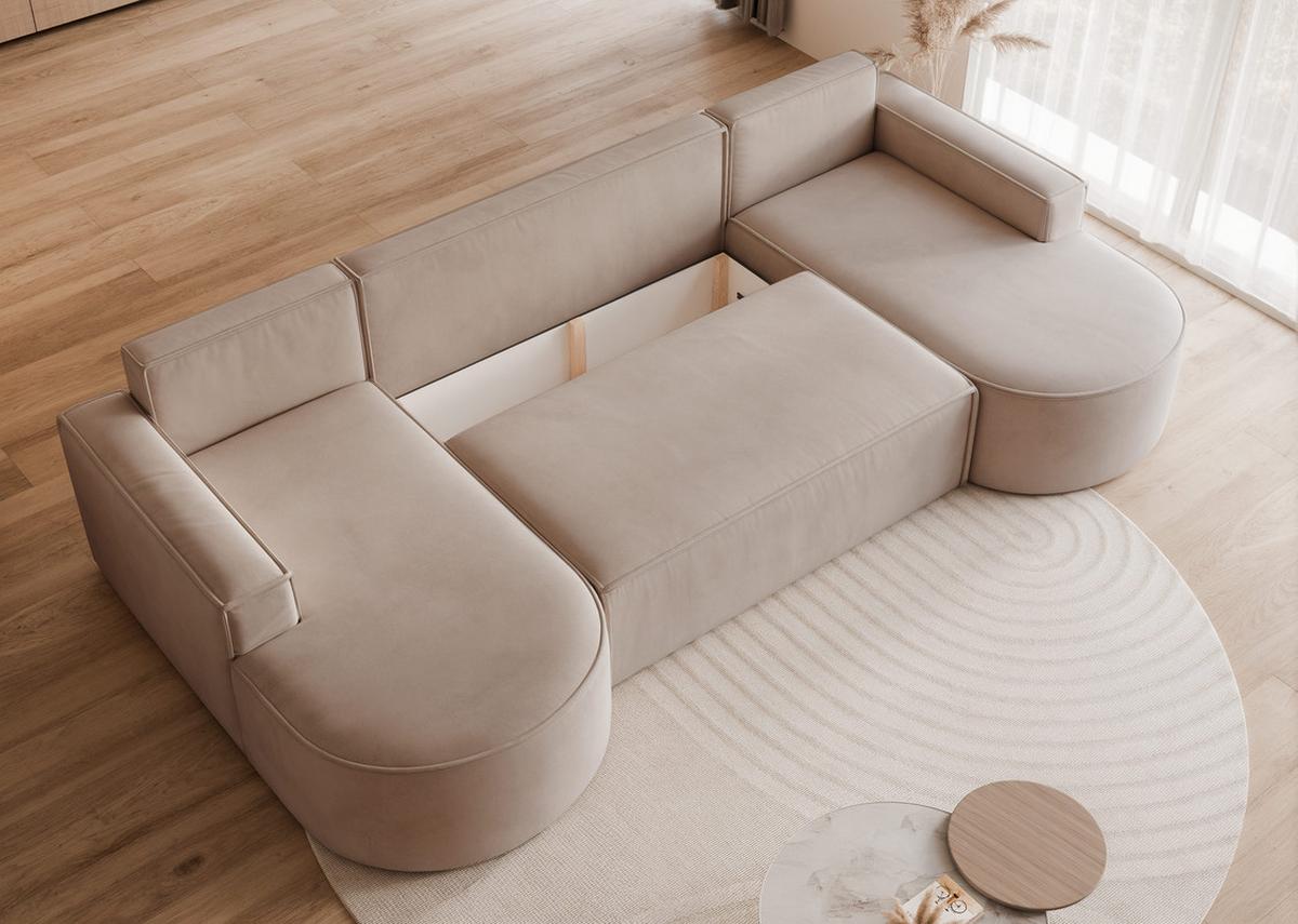 WOHNLANDSCHAFT SOFIA mit Schlaffunktion und Bettkasten Braun - Braun, Textil (316/88/157cm) - Idohome