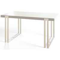RECHTECKIGER Esszimmertisch ROSA, ausziehbarer Tisch, Größe: 140-240X80X77 cm, Wohnzimmertisch Farbe: Weiß, mit Metallbeinen in Farbe Weiß - Weiß, Holzwerkstoff (140/80/77cm) - Alpi-Möbel