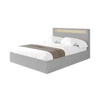POLSTERBETT mit Bettkasten und Lattenrost, Boxbett ohne Matratze - GOLA 160x200 Grau - Hellgrau, Holzwerkstoff/Textil (160/200cm) - ALTDECOR