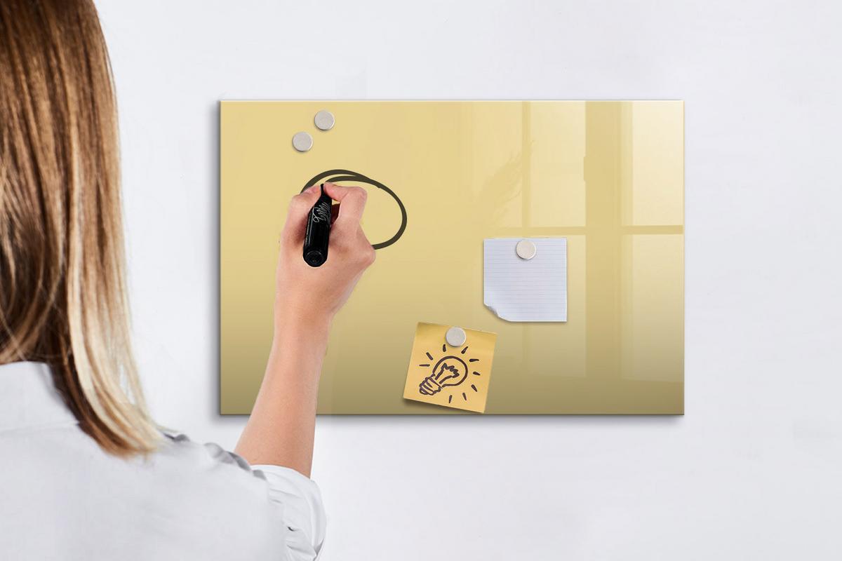 MAGNETTAFEL 60x40 Creme schwarzer Marker - Creme, Glas (60/0.4/40cm) - TULUP