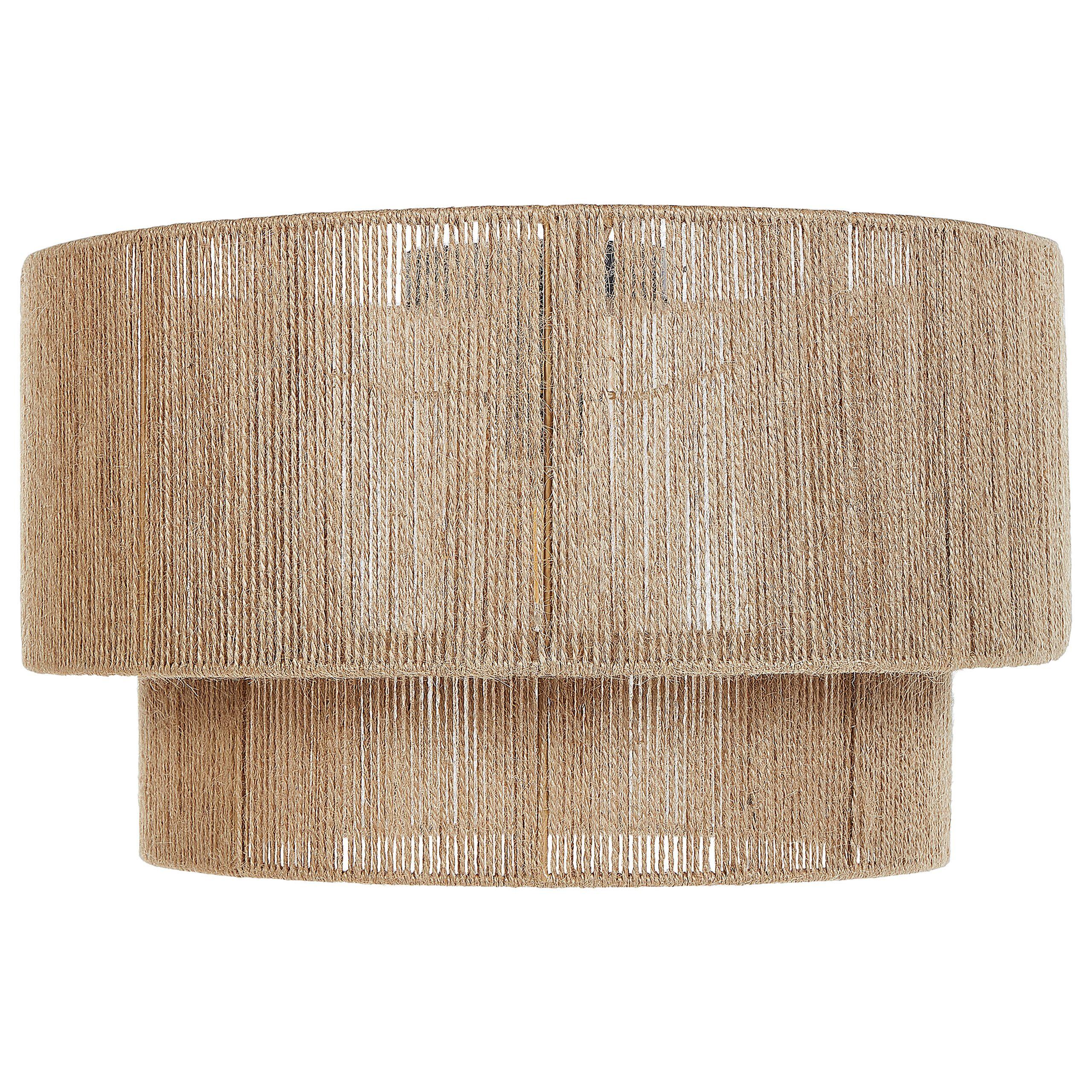 DECKENLEUCHTE Naturfarben Jute Doring - Schwarz/Naturfarben, Textil (45/45/26cm) - Beliani