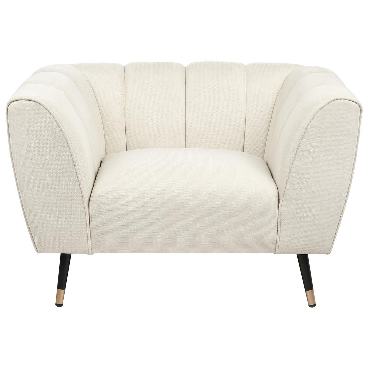 SESSEL Hellbeige Orsta - Beige/Goldfarben, Textil (112/73/85cm) - Beliani