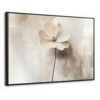 LEINWAND Bilder mit Rahmen - Blume - Beige - Farbe - Schatten - 90x60 - Creme, Textil (90/60cm) - MuchoWow