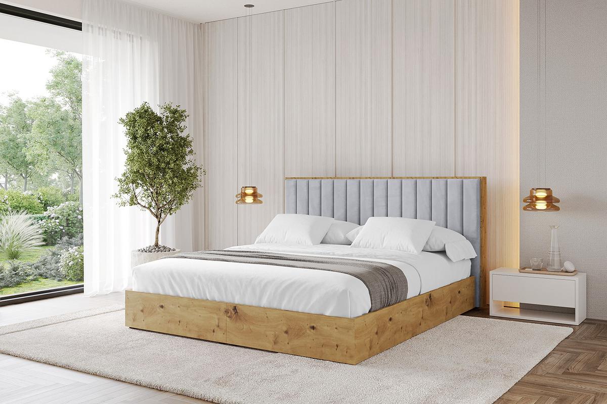 POLSTERBETT mit Bettkasten und Lattenrost, Bett mit Matratze H3/H4 - ENZO4 180x200 Hellgrau - Hellgrau, Holzwerkstoff/Textil (180/200cm) - ALTDECOR