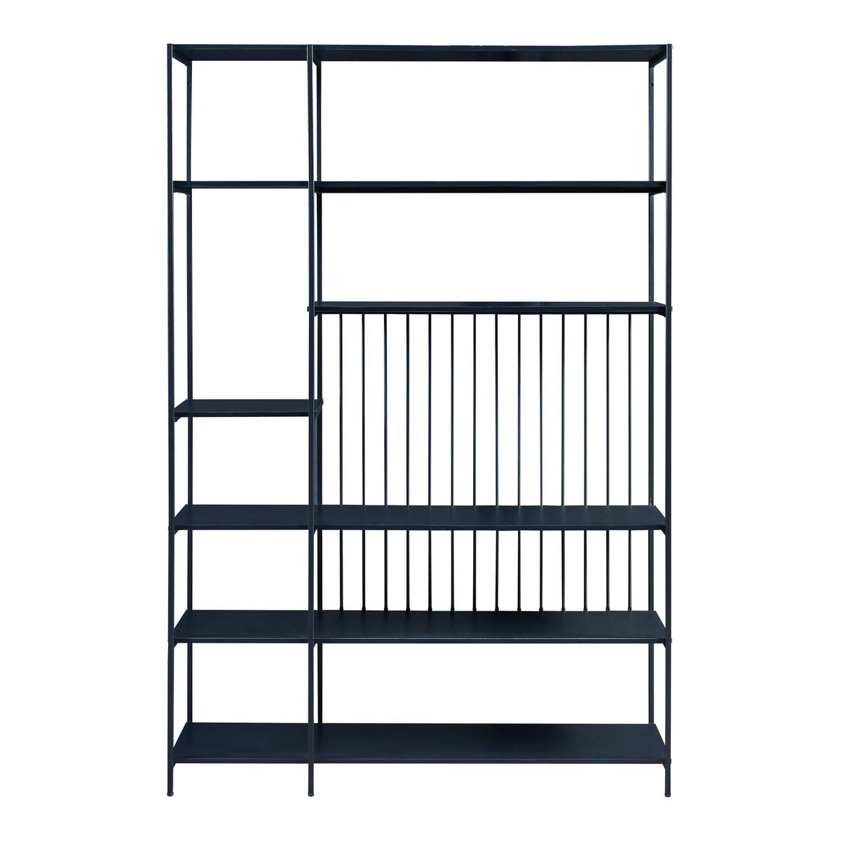 STANDREGAL Rælingen - Schwarz, Metall (120/180/32.5cm) - [en.casa]