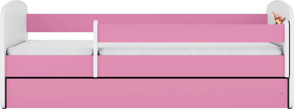 KINDERBETT Emily mit Schublade und Matratze, Rosa 80x180 cm - Dunkelorange, Holzwerkstoff (180/80cm) - WFL GROUP