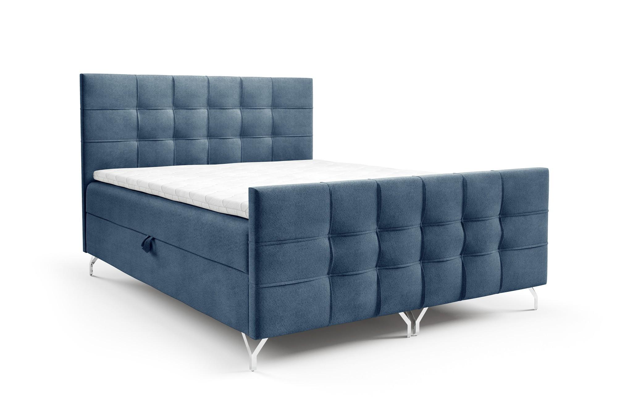 BOXBETT Perla Premium überlänge - Blau, Holzwerkstoff/Textil (180/220cm) - Fun Möbel