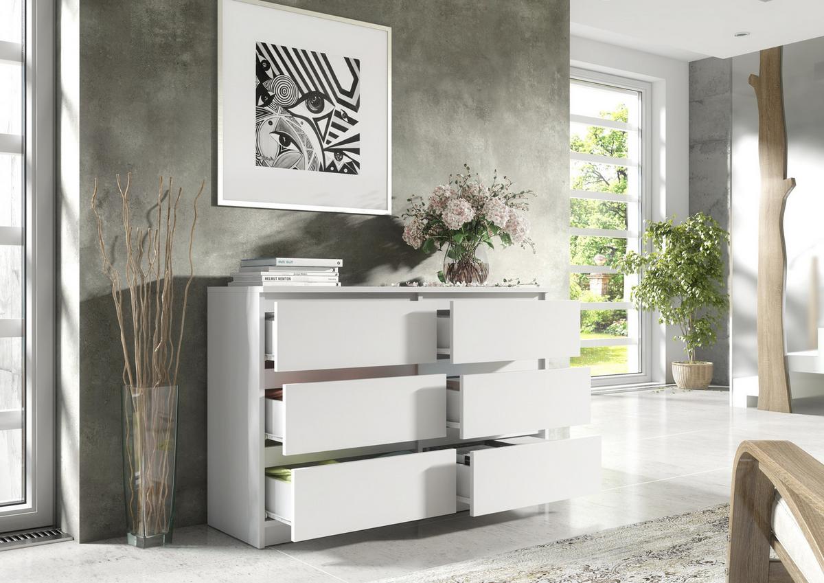 KOMMODE Weiß 139/79/39 - Weiß, Holzwerkstoff (139/79/39cm) - RAUMHIRSCH FURNITURE