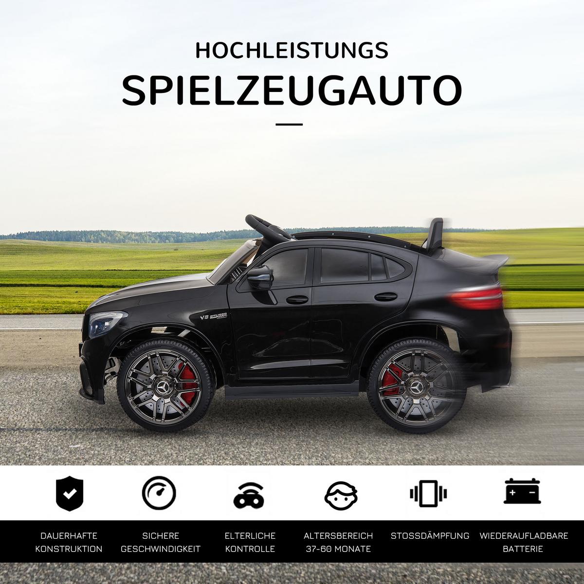 KINDERFAHRZEUG Fernbedienung Elektroauto Mercedes-Benz MP3 37-60 Monate 2 Farben - Schwarz, Kunststoff (115/70/55cm) - HOMCOM