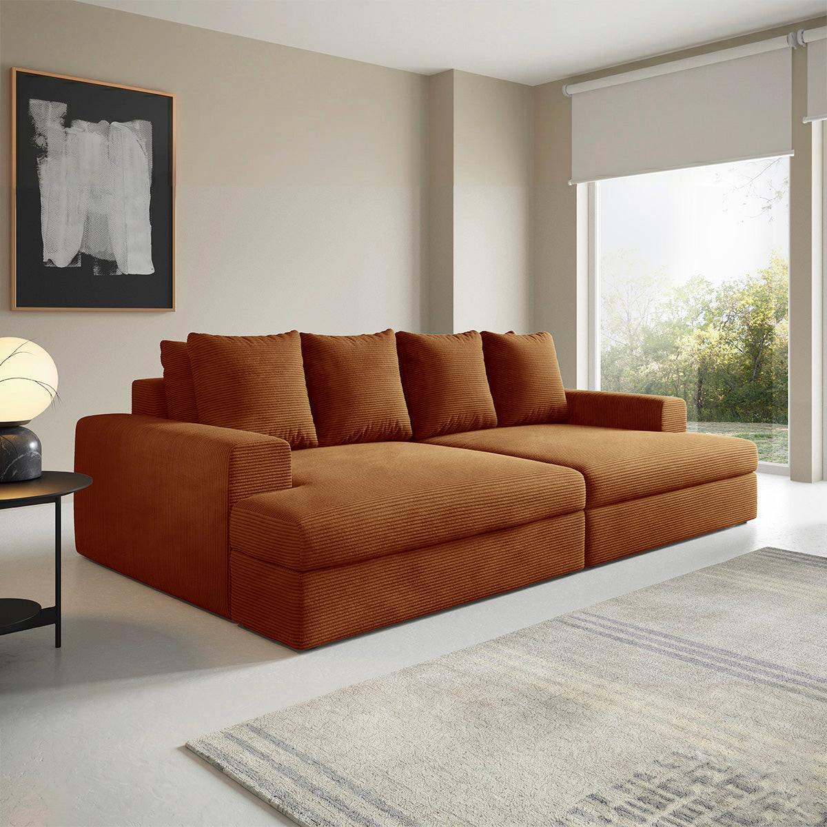 SOFA Paola 3 Sitzplätze Ziegelrot - Terracotta, Holz (272/86/167cm) - Petits-meubles